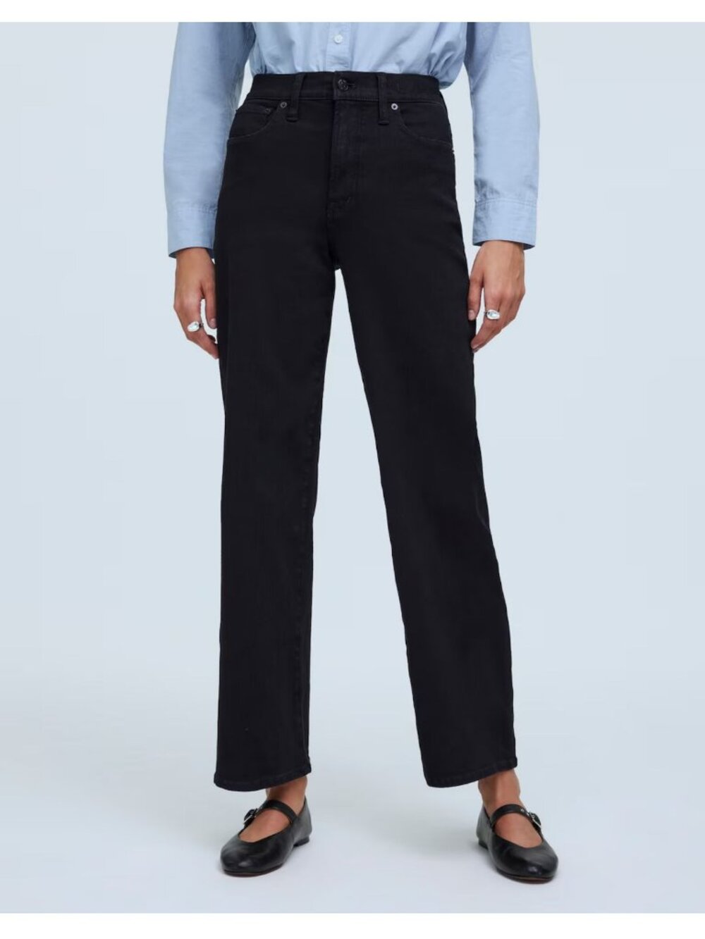 Madewell The Petite Perfect Vintage Wide-Leg Jean Black Size Size 33P NWT NM802